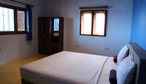 Chambre Double Deluxe, 1 très grand lit, vue partielle sur l'océan, en bord de plage