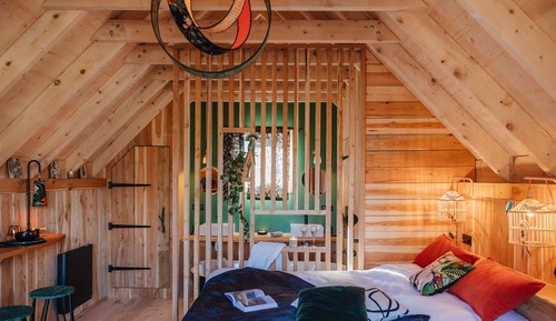 Cabane Luxe, salle de bains attenante, vue montagne (Couple bain nordique)