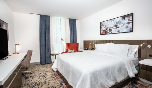 Chambre, 1 très grand lit, accessible aux personnes à mobilité réduite (Hearing)