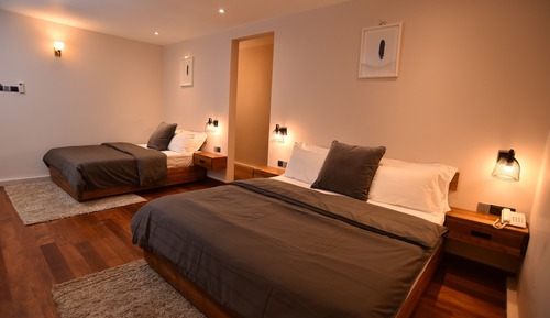 Chambre Familiale, 1 très grand lit, non-fumeurs, vue jardin