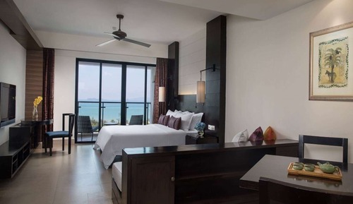 Chambre Deluxe, 1 très grand lit, non-fumeurs, vue mer