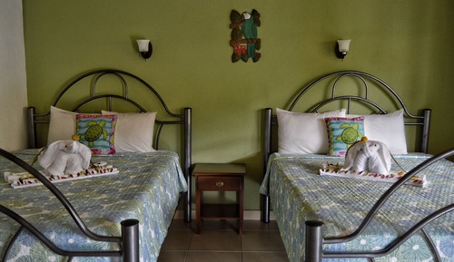 Chambre Double Standard, 1 grand lit, accessible aux personnes à mobilité réduite, vue jardin