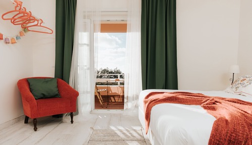 Chambre Design Double ou avec lits jumeaux, non-fumeurs, vue partielle sur l'océan