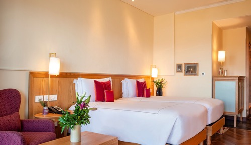 Chambre Luxe, 2 lits une place, avec vue