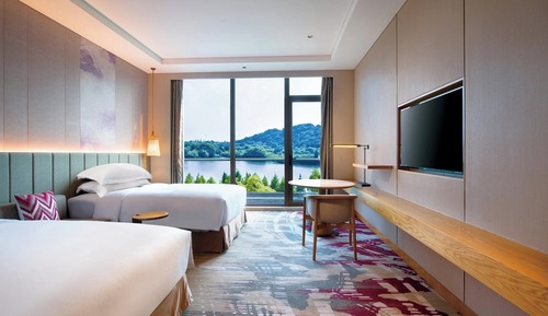 Chambre Standard, 2 lits une place, vue lac