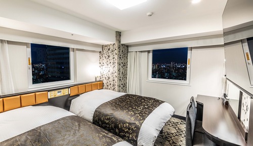 Chambre avec lits jumeaux, non-fumeurs, en angle (High Floor)