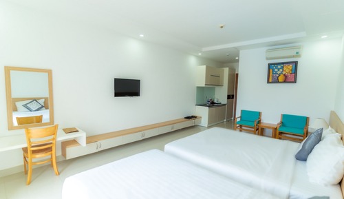 Chambre Deluxe, plusieurs lits, vue plage