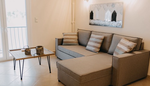 Appartement Deluxe, 1 grand lit et 1 canapé-lit, cuisine, vue cour intérieure