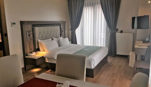 Chambre Standard, coin cuisine, vue lac