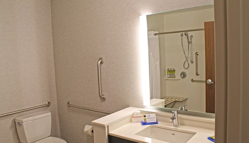 Chambre Standard, 1 très grand lit, accessible aux personnes à mobilité réduite (Mobil Roll In Shwr)