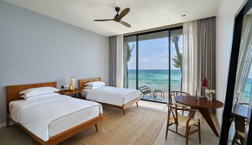 Chambre Deluxe avec lits jumeaux, 1 chambre, balcon, vue océan