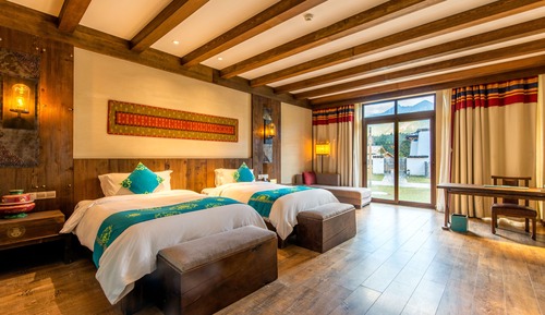 Chambre Supérieure avec lits jumeaux, vue jardin