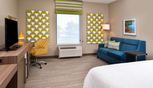 Chambre, 1 très grand lit et 1 canapé-lit, accessible aux personnes à mobilité réduite (Bathtub)