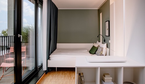 Chambre Double Exécutive, 1 grand lit, coin cuisine, niveau Exécutif