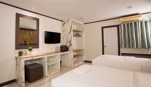 Chambre Double ou avec lits jumeaux, 2 lits une place, non-fumeurs, réfrigérateur