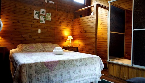 Cabane, vue montagne