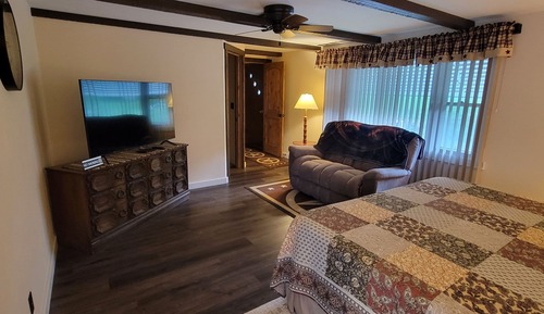 Chambre Standard, 1 très grand lit, salle de bains privée, vue jardin