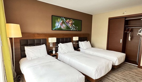 Chambre Triple, 3 lits une place, vue ville