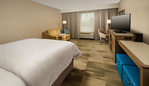Chambre, 1 très grand lit et 1 canapé-lit, réfrigérateur