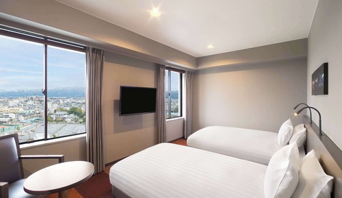 Chambre Standard, 2 lits une place, vue montagne