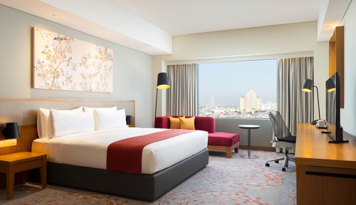 Chambre Standard, 1 très grand lit, accessible aux personnes à mobilité réduite, vue ville