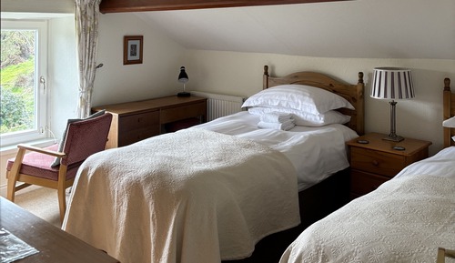 Chambre Standard avec lits jumeaux, salle de bains commune