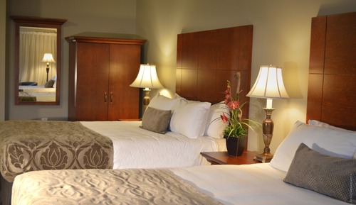 Chambre Supérieure, 2 grands lits, réfrigérateur, vue baie