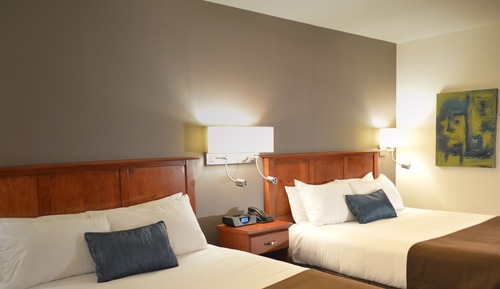 Chambre Double, réfrigérateur, vue baie