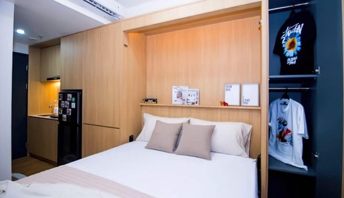 Studio Premium, 1 grand lit et 1 canapé-lit, balcon, vue ville