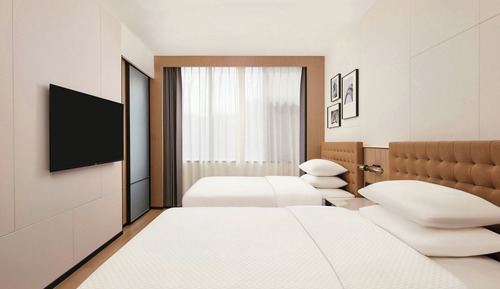 Chambre Classique avec lits jumeaux, 2 lits doubles, vue ville
