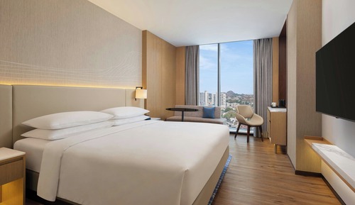 Chambre Supérieure, 1 très grand lit, vue ville