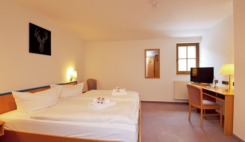Chambre Double Standard, 1 très grand lit, salle de bains privée, côté piste de ski