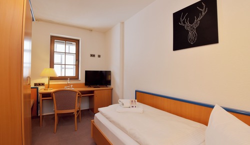 Chambre Simple Standard, salle de bains privée, vue établissement