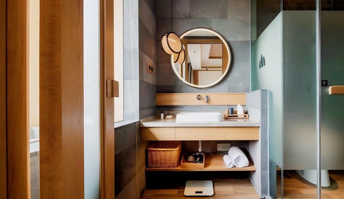 Chambre Confort avec lits jumeaux, vue établissement