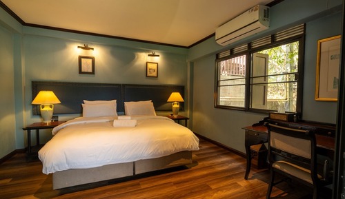 Chambre Simple Deluxe, 2 lits une place, vue fleuve, rez-de-chaussée