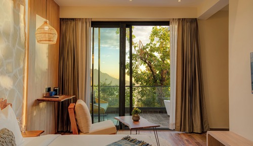 Chambre Double Élite, balcon, vue montagne