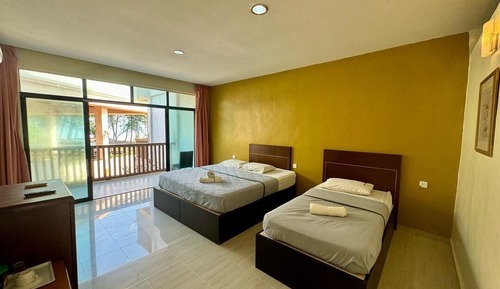 Chambre Quadruple, balcon, vue mer