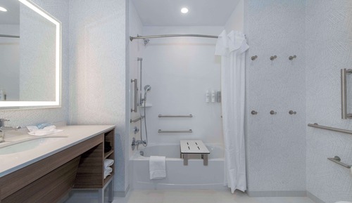 Suite, 1 très grand lit, accessible aux personnes à mobilité réduite, baignoire