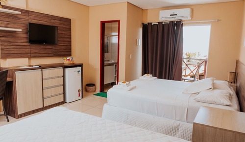 Chambre Standard avec lits jumeaux, vue partielle sur la mer