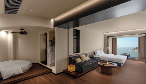 Chambre Quadruple Panoramique, 1 chambre, vue océan, en front de plage