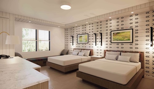 Chambre, 2 grands lits