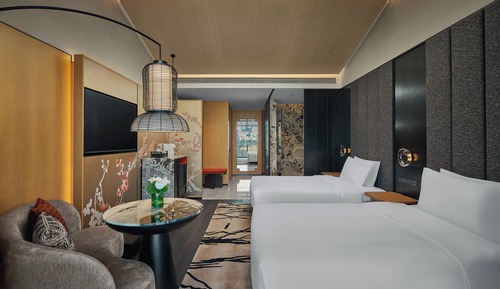 Chambre Standard, 2 lits doubles, vue fleuve