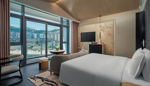Chambre Premium, 1 très grand lit, vue fleuve