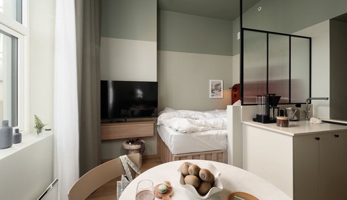 Studio, 1 grand lit, cuisine