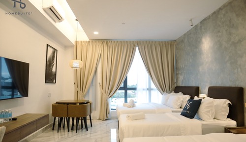 Suite Studio Confort, plusieurs lits, cuisine, vue ville
