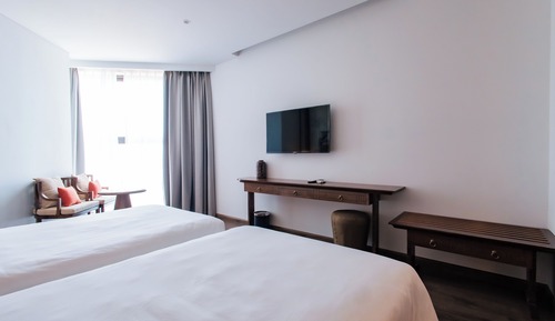 Chambre Exécutive avec lits jumeaux, 1 chambre, vue piscine, vue mer
