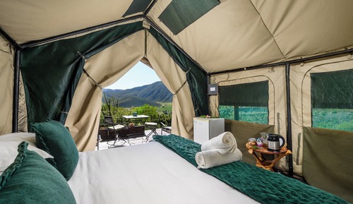 Tente Luxe, vue montagne