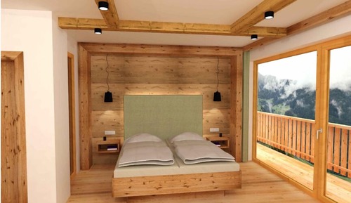 Chambre Double Confort, balcon, vue montagne