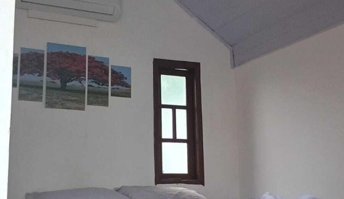 Chalet, vue piscine