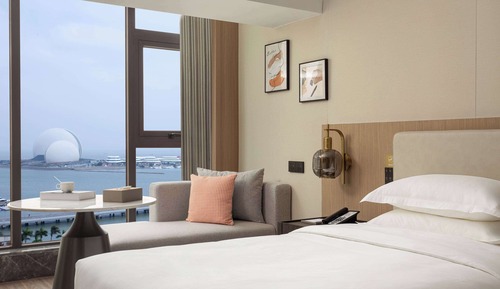 Chambre, 2 lits une place, non-fumeurs, vue mer